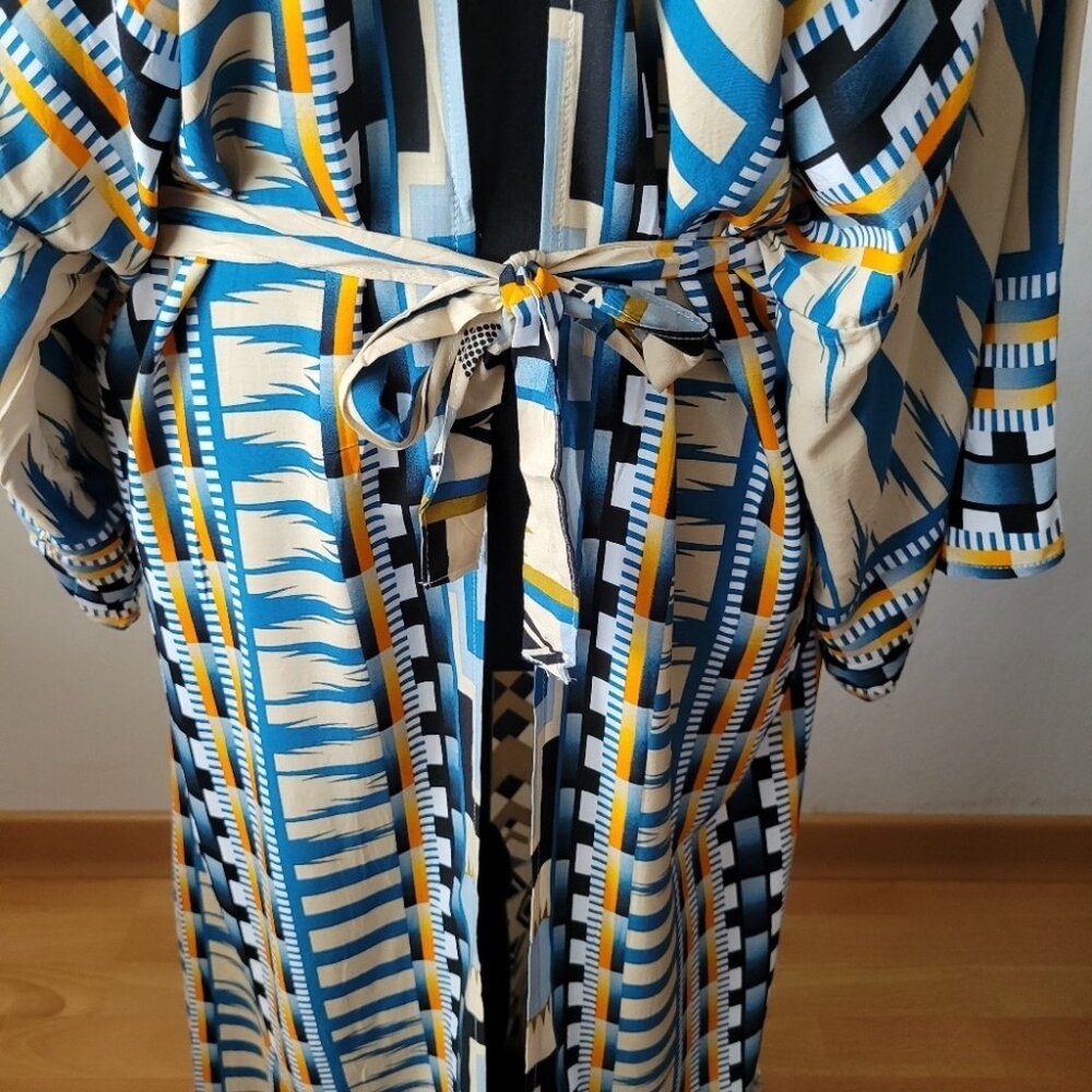 Unbranded Duster Kimono Women‎ OS Turquoise Southwestern Boho Western Chiffon - Picture 4 of 4